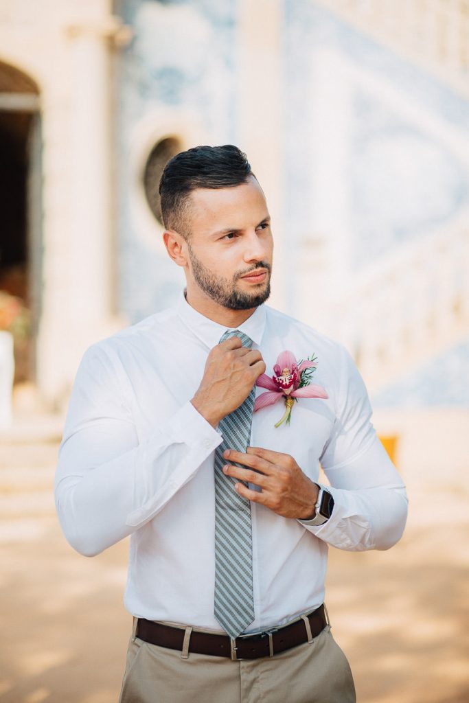 destination wedding palácio estoi noivo pronto para casa