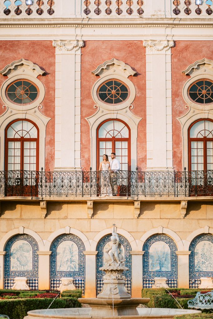 destination wedding palácio estoi casal de noivos no seu casamento