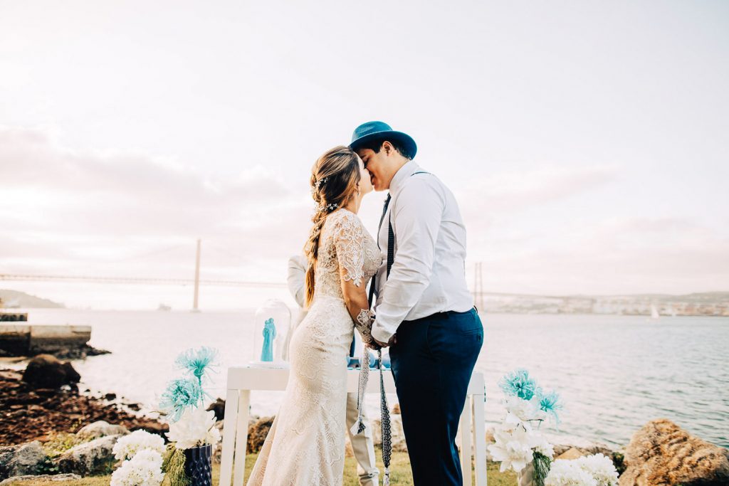 Elopement Alma lisboeta em Lisboa primeiro beijo