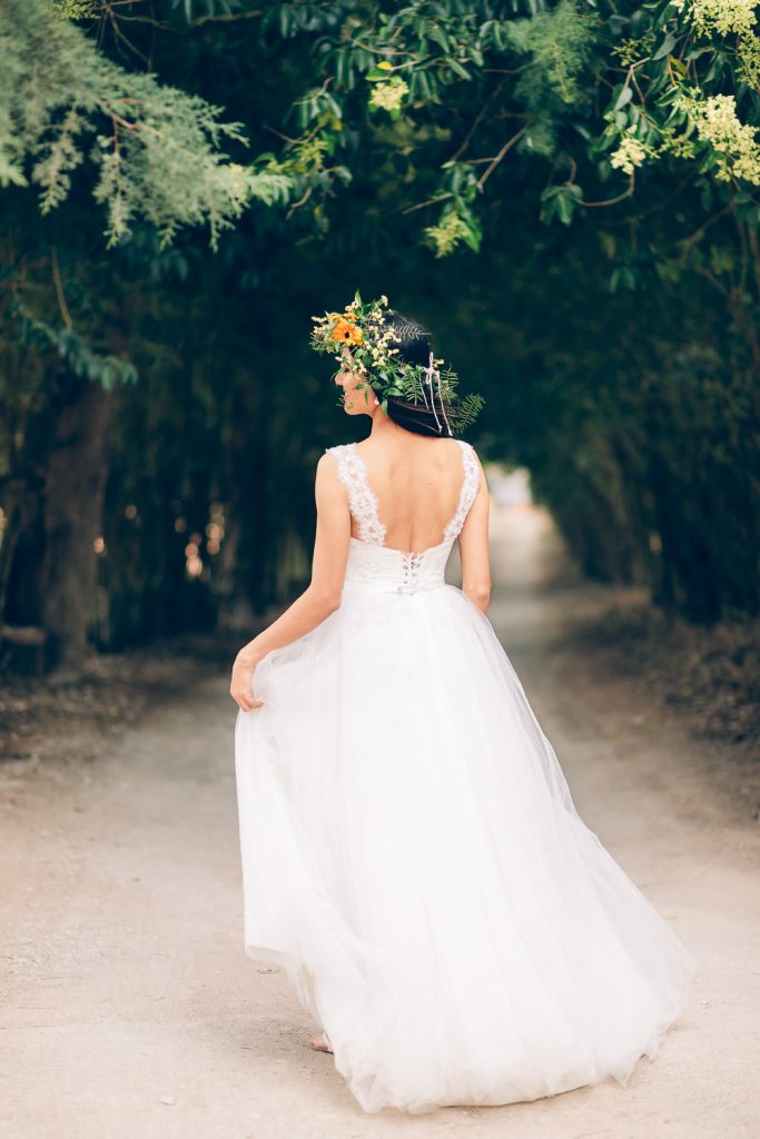 elopement boho quinta de alcube noiva com seu vestido pronto