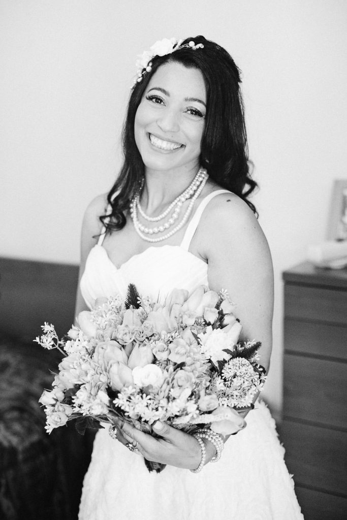 retrato em preto e brando a noiva