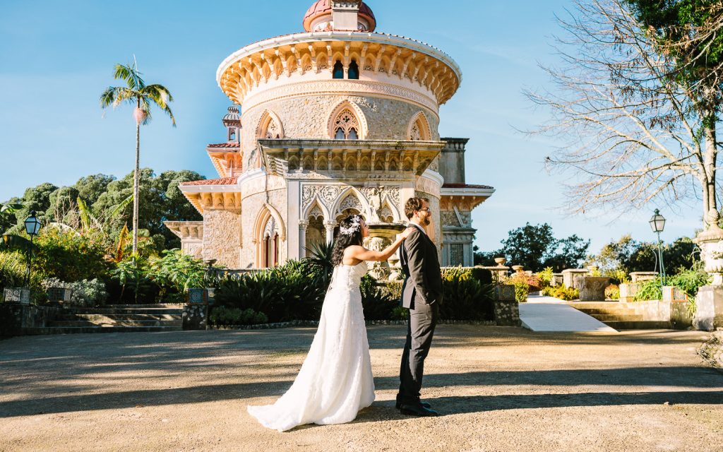 o encontro do casal de noivos no palácio e Monserrate