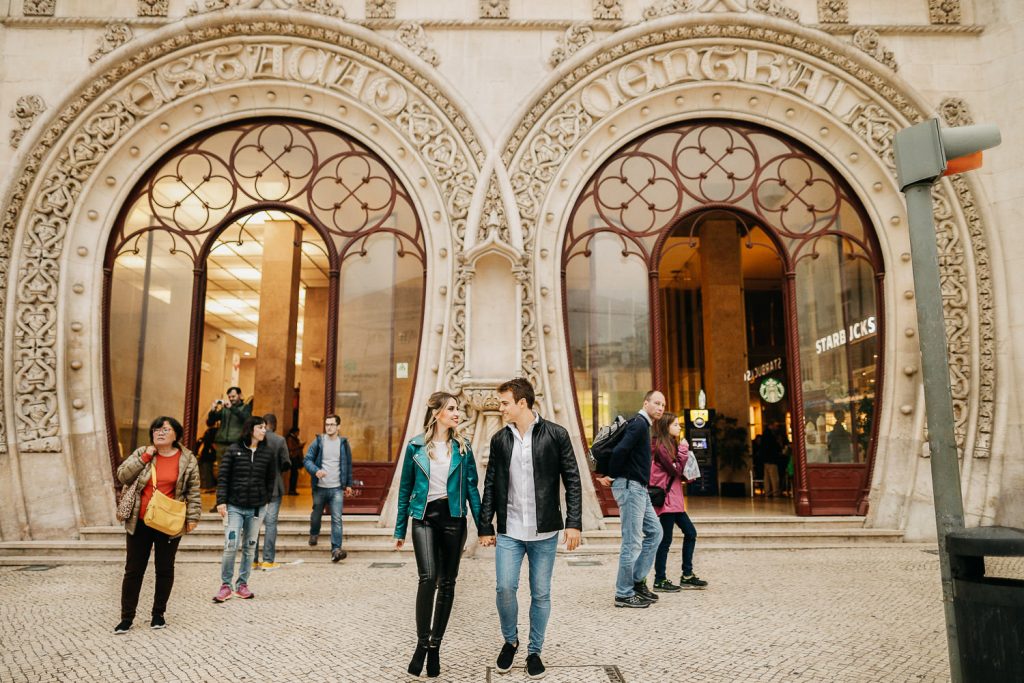 casal no ensaio no Rossio - Lisboa