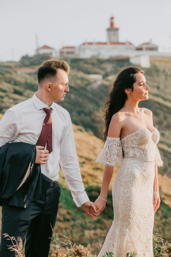 cerimonia de um elopement em portugal no cabo na roca